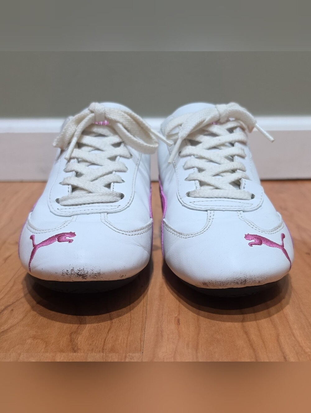PUMA Speed Cat ST Low Top Lace-Up Athletic Sneakers White/ Pink Black 300535-07 - Picture 2 of 16